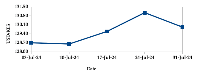 USd vs KSh July monthly report